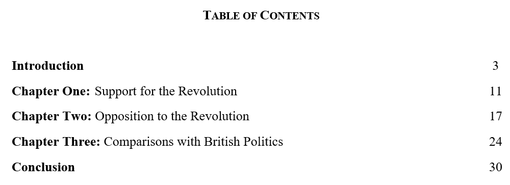 Example of a dissertation structure in history