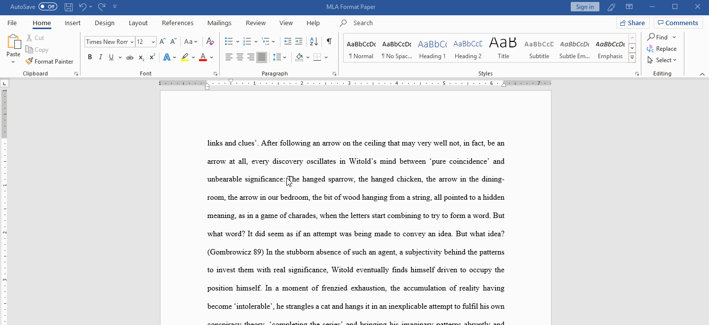 block quote in essay example